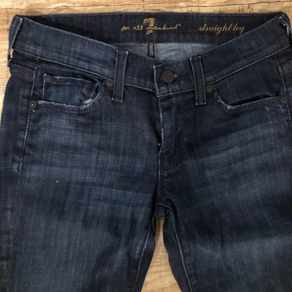 7 For All Man Kind Straight Leg Denim Jeans - Picture 3 of 7